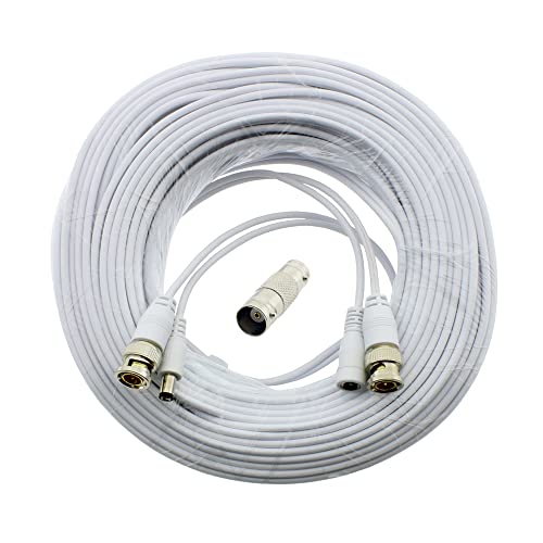 Crystal Vision Premium 1080P HD BNC CCTV Surveillance Security Camera Combo Cable Premade Siamese W/Coupler for Samsung, Lorex, Swann, Q-See, Defender, Amcrest, Zosi, Kguard, etc, 60'