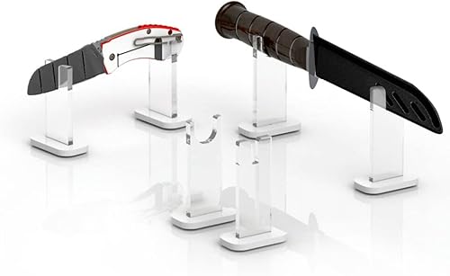 Miniatura 9 de Soporte de exhibición de 2 piezas para cuchillo, soporte de acrílico para cuchillos de colección, soporte de exhibición de cuchillos de escritorio