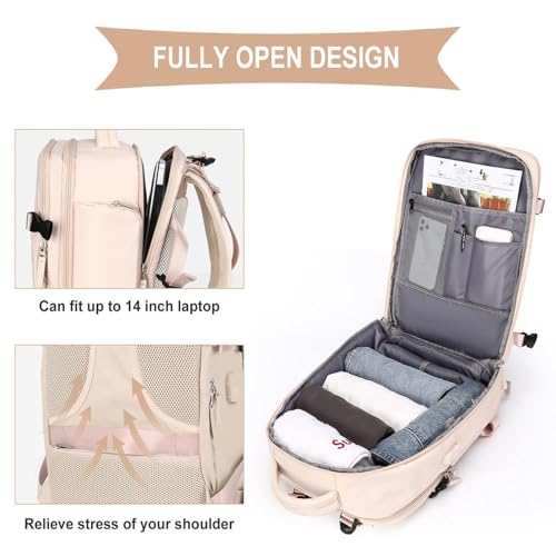 Liwave Travel Backpack, Waterproof Laptop Backpack with USB Charging Port, Multifunctional Large Capacity Pack (Black)3