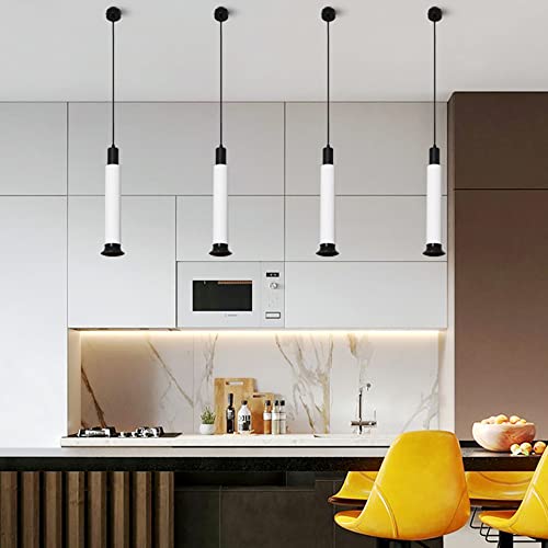 Lámpara colgante LED RAGGZZ de aluminio blanco de diseño cilíndrico minimalista para techo 4