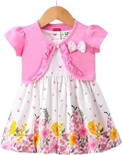 Z SIGNS Baby Girl?s Fit and Flared Shrug Style Midi Dress/Frock