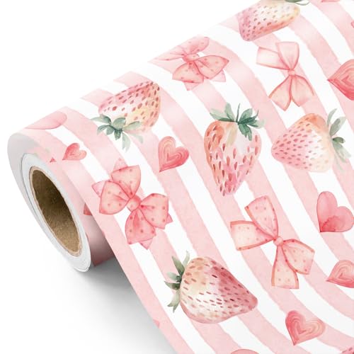 Papier cadeau fraise idéal pour sublimer vos présents de fête
