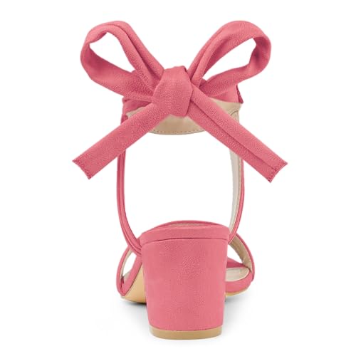 Image of Allegra K Women's Open Toe Ankle Tie Back Block Heels Sandals