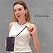 Lacass for Samsung Galaxy A16 5G Wallet Case,Crossbody Dual Zipper Detachable Magnetic Leather Wallet Case Cover Wristlets Wrist Strap 13 Card Slots Money Pocket(Floral Dark Purple)