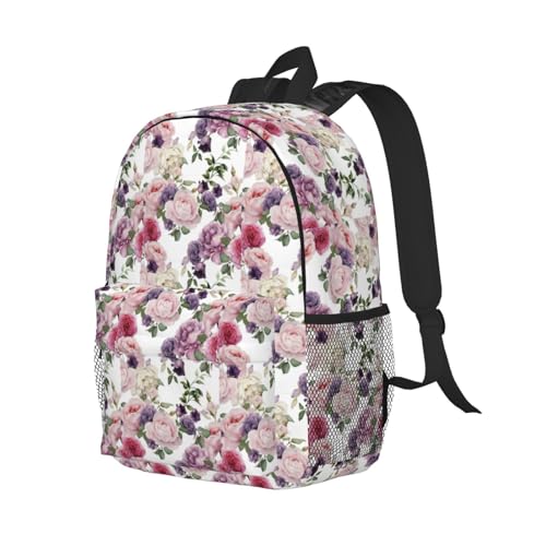 Sac à dos pratique avec imprimé rose à grande capacité - 2