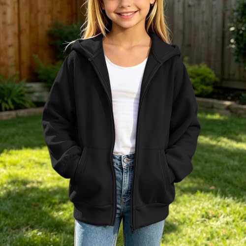 Sblioda Boys Zip Up Hoodie Kids Zip Up Hoodie Black - image 3