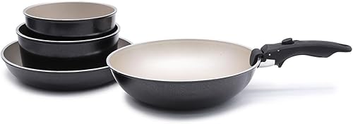 LAGUIOLE, Juego de cocina extraíble de 5 piezas, revestimiento antiadherente, compatible con todas las encimeras, inducción, aluminio, revestimiento