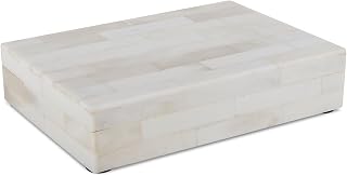 HandicraftsHome White Bone Inlay Boho Treasure Box - Handmade Decorative Storage Organizer for Jewelry, Keepsakes & Home Decor, 5x7x1.5 Inches