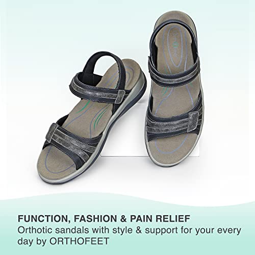 Orthofeet Arch Support Sandals For Women, Ideal For Heel And Foot Pain Relief. Therapeutic Design With Arch Support, Arch Booster, Cushioning Ergonomic Sole & Extended Widths - Paloma #TOP5