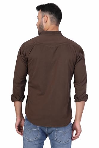 Image of Men's Cotton Twill Utility Shirt | Full Sleeve Button-Down Casual Shirt | Dual Chest Pockets | Comfortable Regular Fit | Everyday Wear