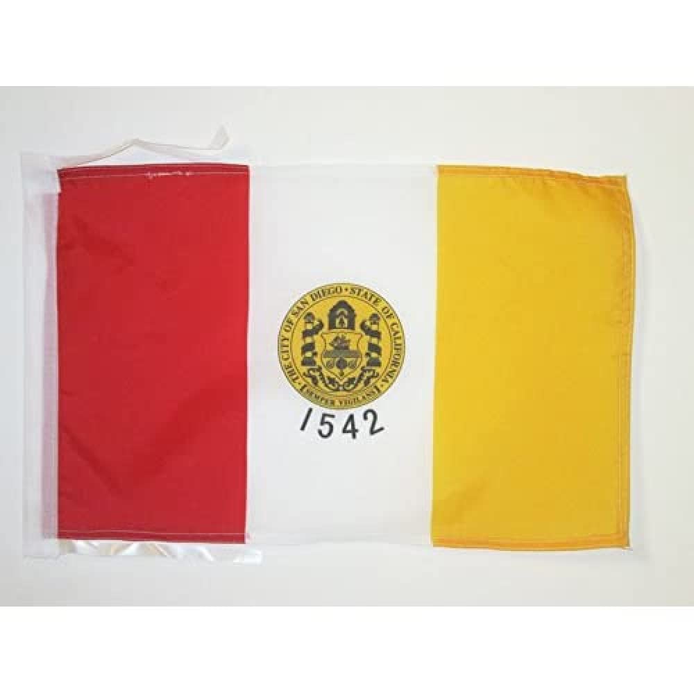 AZ FLAG - San Diego Flag - 18'' x 12'' - 100% Polyester San Diego city - California Small Banner with Two Cords - Fade Resistant - Vivid Colors - 18x12 in - 45x30 Cm โ image 1