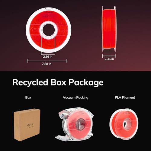 Image of AMOLEN 3D PLA Printer Filament, 1.75mm Glow in The Dark Red PLA Filament for 3D Printing, Best with UV Lamps, 1kg Spool (2.2lbs), Dimensional Accuracy + /- 0.02 mm, Fit Most FDM 3D Printers