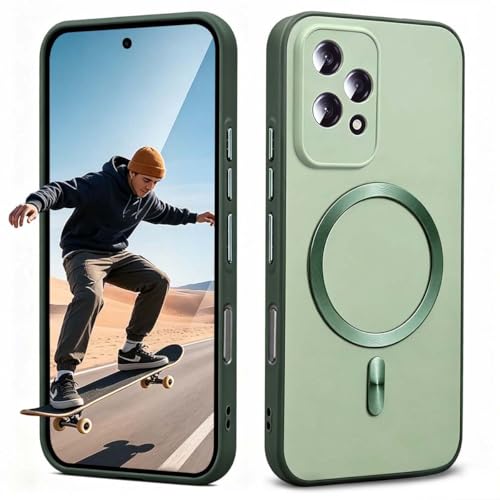 BEEJTUNY Case for Honor 200 Lite Phone Case with Built-in Metal Ring Compatible with Magnetic Accessories Supports Wireless Charging Cover.Green