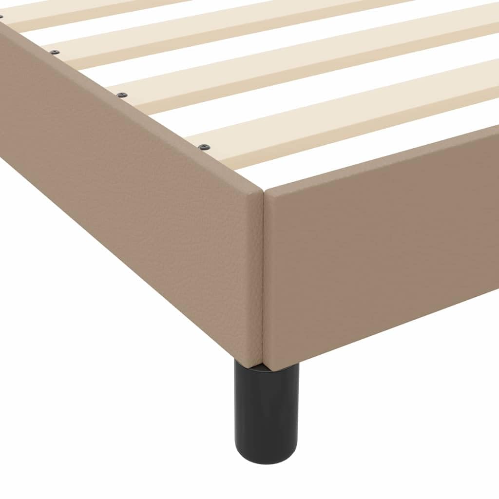 vidaXL Ramka łóżka z materacem Cappuccino 100 x 200 cm tkanina