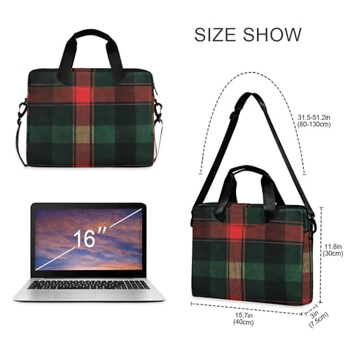 Maletín para portátil 13-15.6" rojo con verde tartán ALAZA miniatura 4