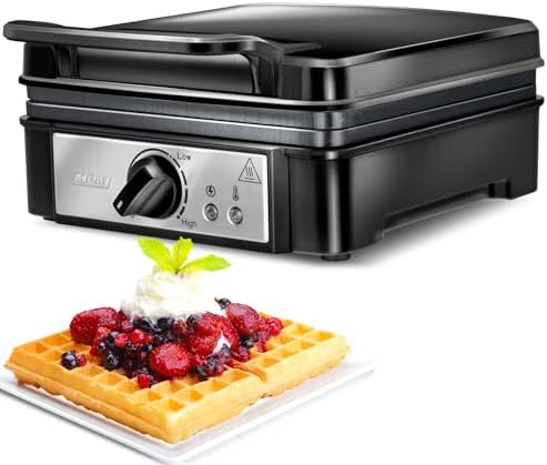MPM MGO-24 Professional Waffle Maker for 2 Thick Belgian Waffles,...