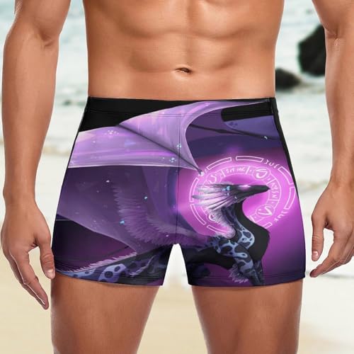 Slip de bain violet dragon pour homme style boxer confortable