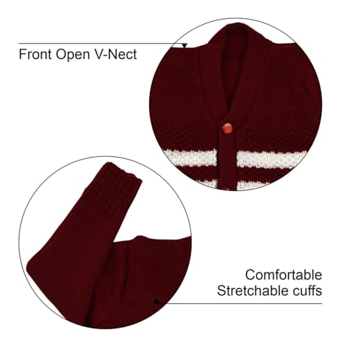 Image of Baby Woolen Sweater for Boys & Girls | Soft Knitted Winter Cardigan | Warm Full Sleeve Winter Wear for Newborn, Infant & Toddler Combo Pink & Maroon (0 to 3 Months) Pack of 2
