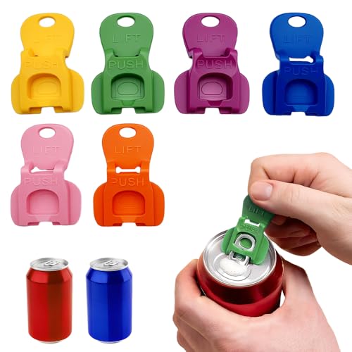 24 Stück 6 Farben Dosenöffner 2025 Neu Getränkedosenöffner Dosenverschluss Getränkedosen Flaschenöffner Bunt für Partys Kompakt Und Wiederverwendbar für Bier Soda Cola Getränke (6Pcs)