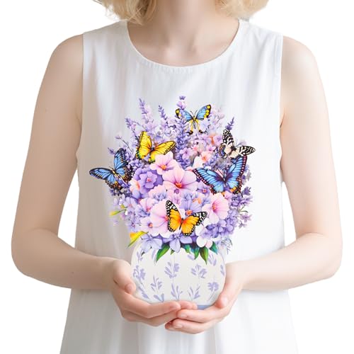 Carte pop-up 3D papillon multicolore en papier de création thème printemps