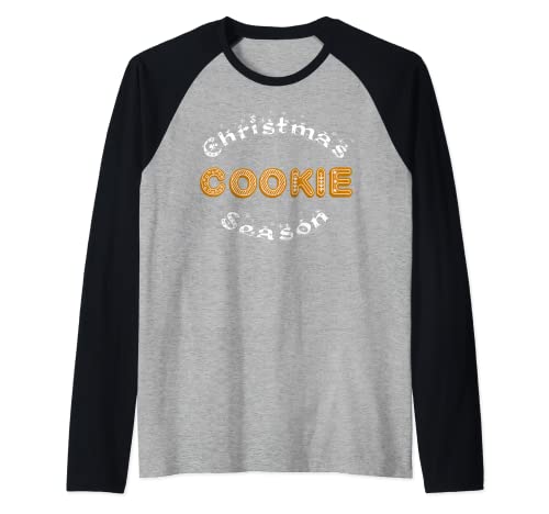Navidad Cookie Season Snow Gingerbread Funny Holiday Camiseta Manga Raglan