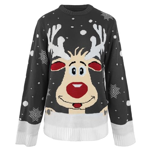 SERTAS Weihnachtspullover Damen Ugly Christmas Sweater Weihnachtspulli...