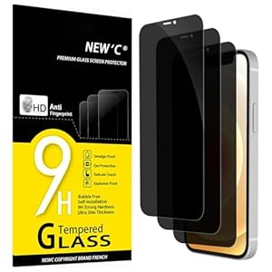 NEW'C 3 Stück, Sichtschutz für iPhone 12 Mini für Panzerglas (5,4 Zoll) für Panzerglas, Verbesserter 28-Grad-schutzwinkel, Ultra-Haltbare 9H Härte, Blasenfrei