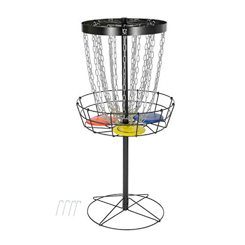 CROWN ME Disc Golf Basket Target Include 3 Discs, 24-Chain Portable Metal Golf