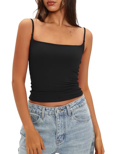 Darong Women Padded Tank Top Built in Bra Adjustable Spaghetti Straps Double Lined Basic Cami Shirt4