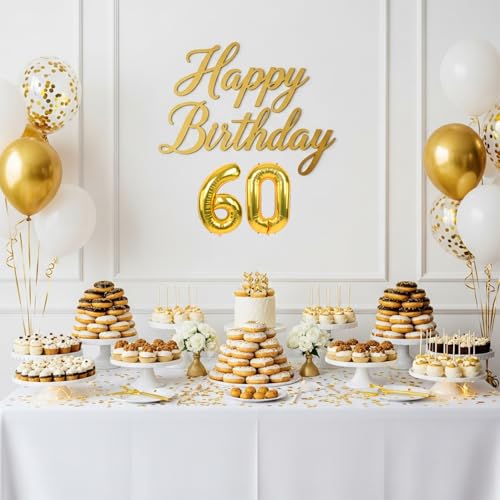 Image of TONIFUL 20 Pcs Number Balloon 2 Set 16 Inch Gold 0-9 Numbers Balloons | Small Custom Digital Mylar Foil Ballons for Birthday Baby Shower Graduation Anniversary 2027 New Year Eve Party Decorations