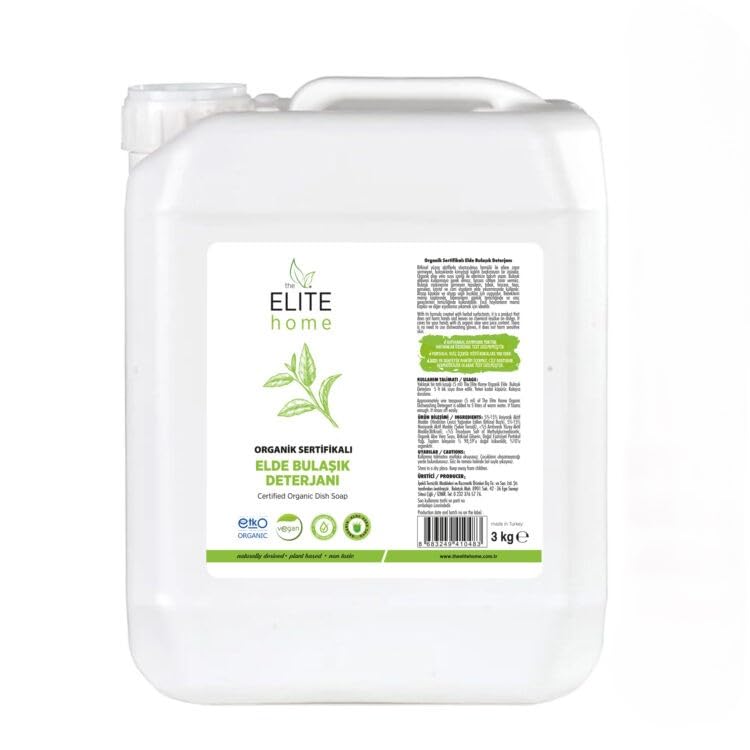 The Elite Home Organik Sertifikalı Elde Bulaşık Deterjanı 3 kg kokusuz