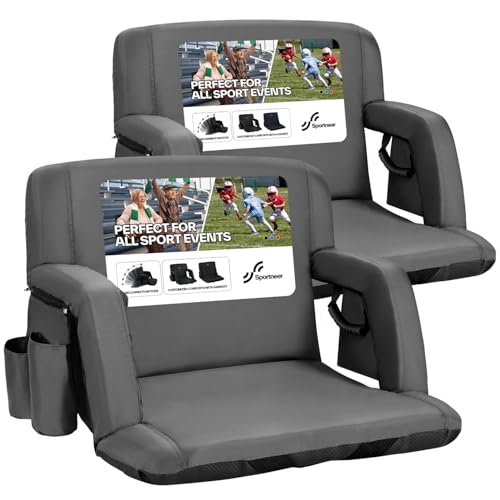 Sportneer Stadium Seats with Back Support: 2.5'' Thick Comfy Cushion