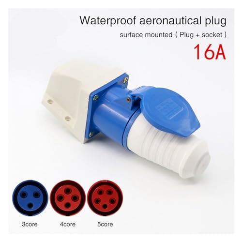 Conector Aviación Industrial Impermeable 4 Núcleos Rojo miniatura 3