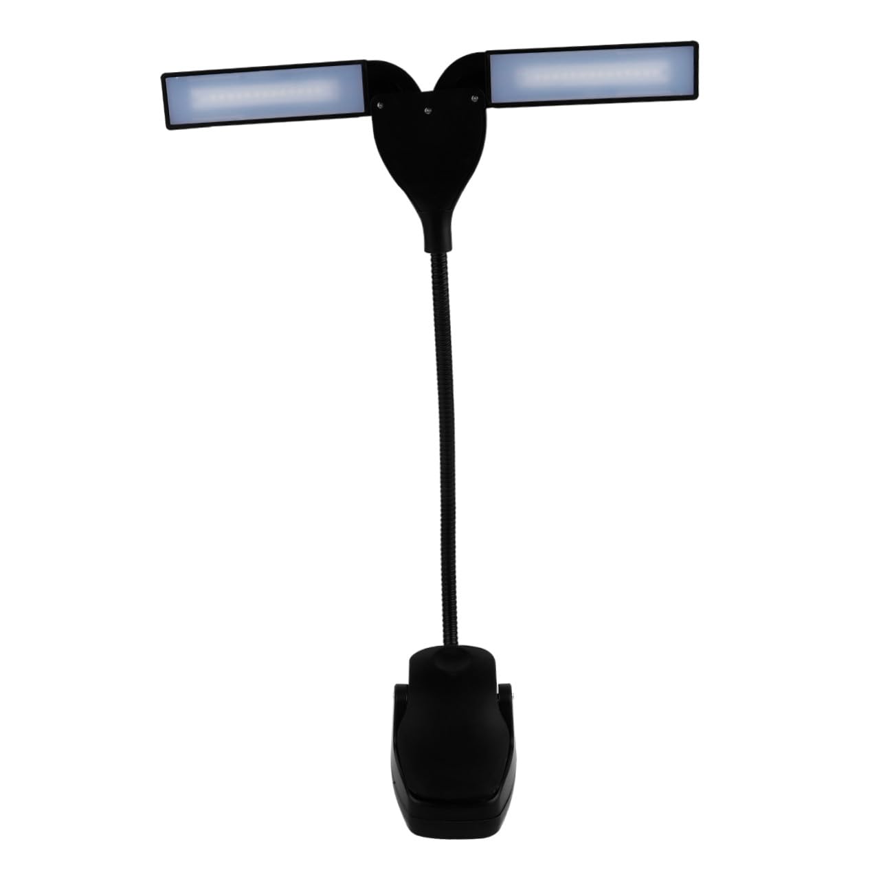 Toyvian Lampe de Lecture Réglable pour Pupitre Musique en Abs Noir, Double Alimentation USB et Piles Aa, Lumière Douce Qui Ne Fatigue Pas les Yeux