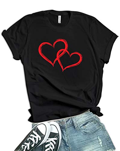 Decrum DISC Womens Valentines Day Shirt - Graphic Valentine Tshirts for Women [40021016-AA] | 2 Heart, XXL