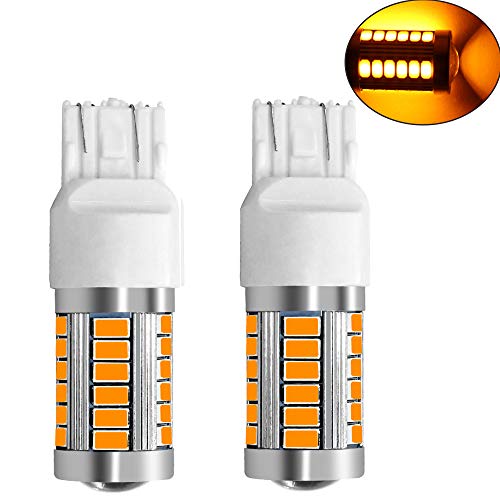 shunyang T20 7443 LED Blubs 7443 Reverse Light Bulbs Super Bright 5630 33-SMD T20 W21W 7443 Turn Signal Light Bulbs Yellow LED Lights Bulbs for Backup Reverse Light Replacement (Set of 2)