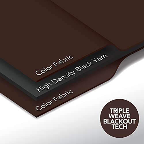 Image of Deconovo Blackout Curtains Set of 2, 8 Feet Long, Black Curtains for Bedroom, Thermal Insulated Window Curtains for Living Room - 52W x 96L Inch,Dark Brown Eyelet
