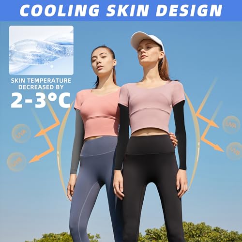 Image of BHYTAKI UV Sun Protection Arm Sleeves, UPF 50 Sports Cooling Arm Compression Sleeves for Men Women Teenager