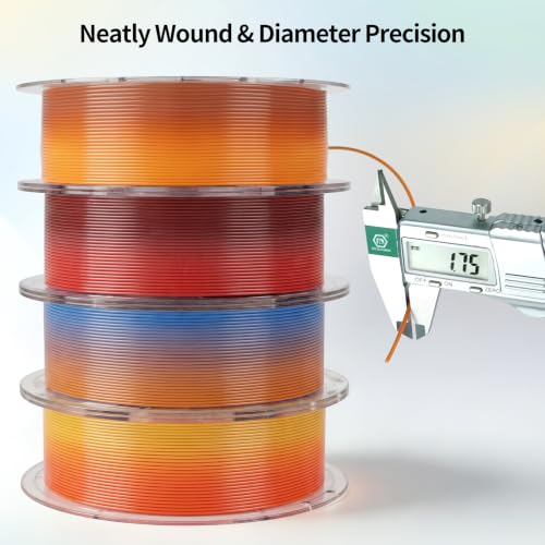 Image of IEMAI Translucent PETG Filament 1.75mm 1kg, Dual Color Gradient Amber to Brown 3D Printer Filament Up to 600mm /s Rapid Printing for Lampshades Artwork & Home Decor