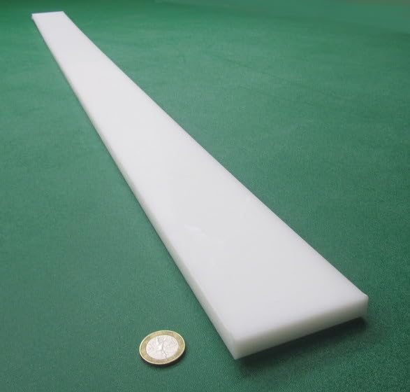 White HDPE (High Density Polyethylene) Rectangular Bar .500" (1/2") x 3.00" (3") x 48" 1 pc