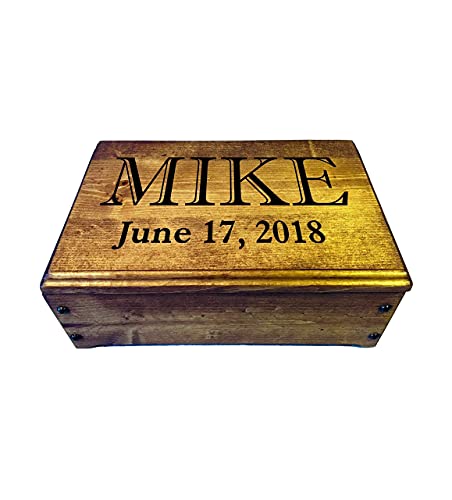 Handmade Rustic Wood Keepsake Box, Memory Box, Photo Box or Everyday Carry Valet Box - Personalized Wooden Gift