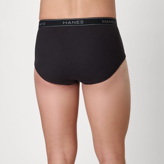 Image of Hanes Men's Underwear Briefs, Cotton Mid Rise Briefs, Covered Waistband, Moisture Wicking, Multi-pack