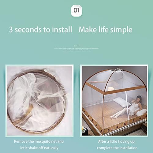 Fabric Bed Drapes Mesh Protection Canopy Shielding Netting,Bed Tents,Foldable Mosquito Net Bed Canopy Tent Dream Tents Curtains Bed Netting Tent Indoor Summer Folding Breathable Zipper Canop