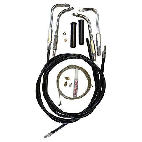 Venhill U01-4-402-BK H-D Twin Cam V-Twin Motorcycle Throttle and Idle Cable Kit (Two Cables, Push in Bends) Cover