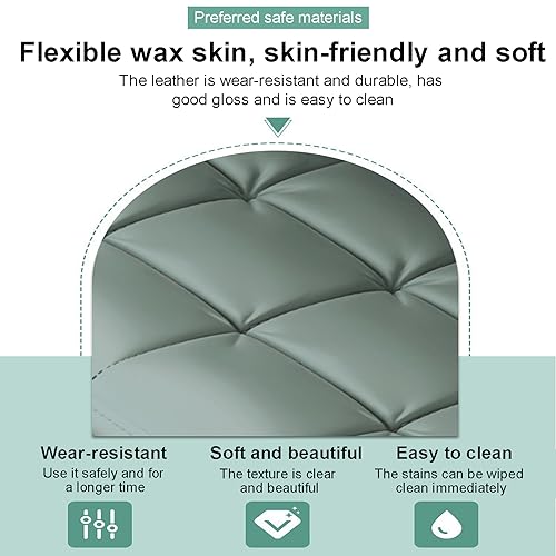 Banc à chaussures d'entrée de luxe en cuir PU vert et finitions soignées