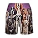 Men & Boys Classic Fit Swim Trunks for Beach Gym Sport Quick Dry Drawstring Basic Board Shorts with Pockets, Underwear Cute Galaxy Dog Fashion Cargo Short