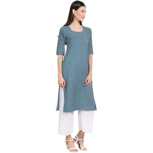 Image of Pinkmint Women's Crepe Floral Straight Kurta