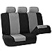 FH Group Back Seat Cloth Car Seat Cover - Universal Fit Rear Seat Covers for Cars with Rear Split Bench, Car Interior Accessories for SUV, Sedan, Van Gray