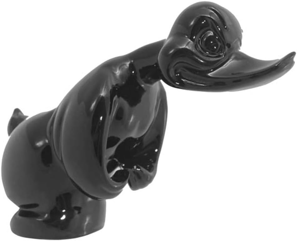 Generic Glossy Black Angry Rubber Duck Death Proof Hood Ornament W/Cigar