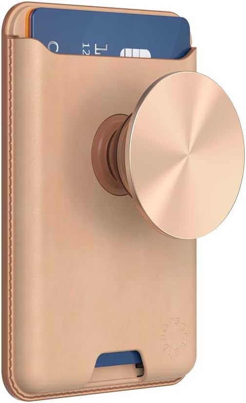 Softgoods Phone Wallet with Expanding Grip and Adapter Ring for MagSafe, Phone Card Holder, Wireless Charging Compatible, Wallet Compatible with MagSafe - Veg Tan Nigiri